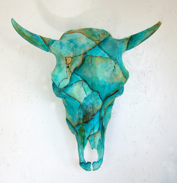 Turquoise Cow Skull 