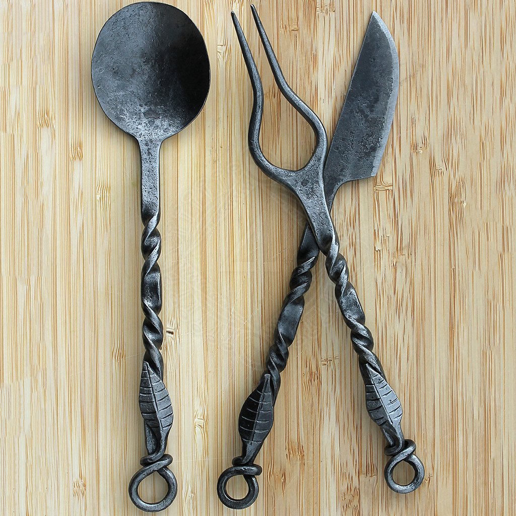 Rustic forged iron cutlery