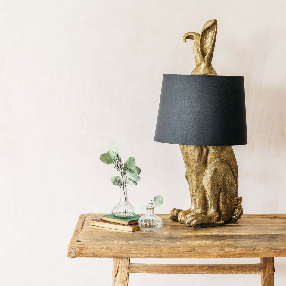 Gold Rabbit Table Lamp