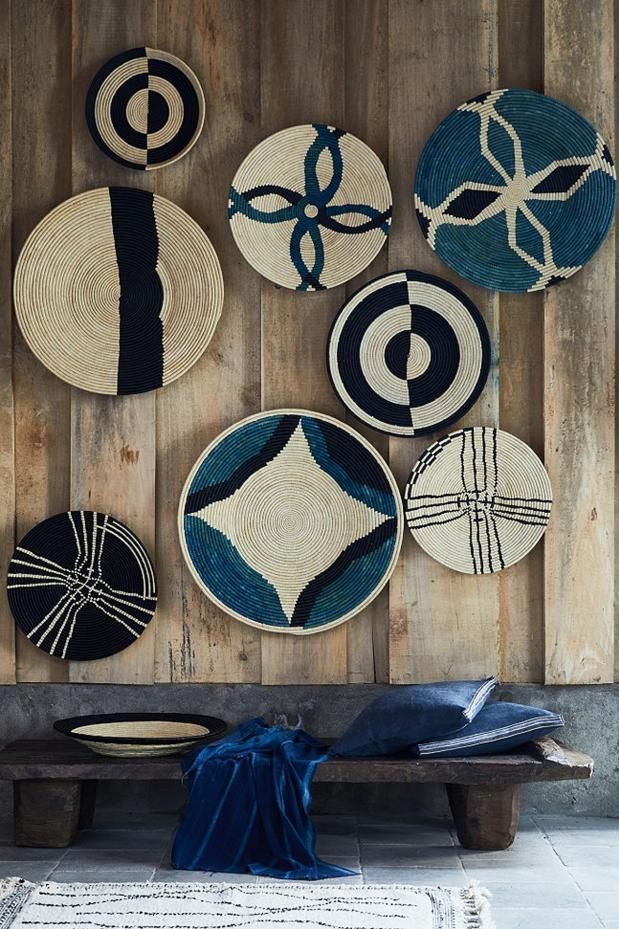 Tribal Chic Baskets on the wall