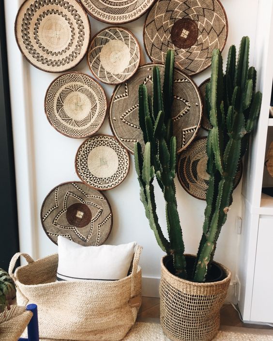 Cactus with African Baskets